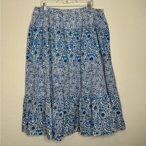 Blair Summer Floral Tiered‎ Skirt- Sz 2X
